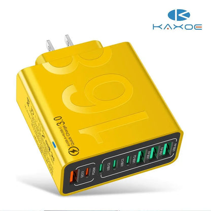 4 USB-C & 4 USB-A Fast Charging USB Hub Portablesmart 8Port Charger for Multiple Devices Smartcharger for Phones, Tablets & More